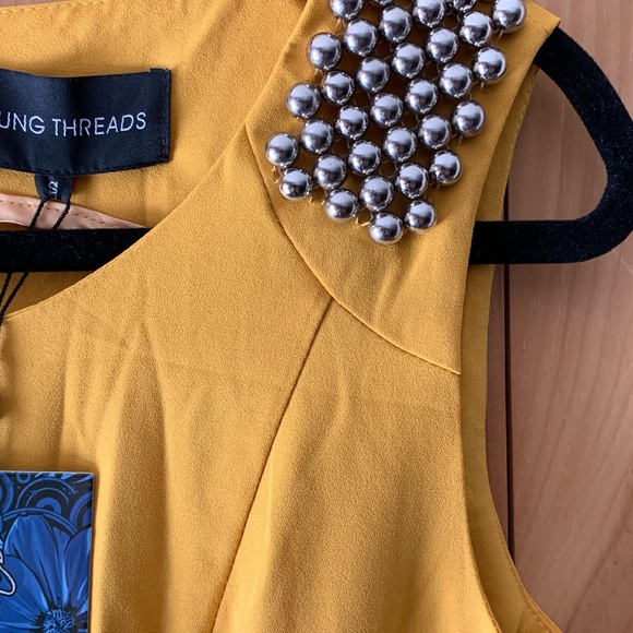 🌈 Young Threads Mustard Yellow Sleeveless Dress - Picture 3 of 6